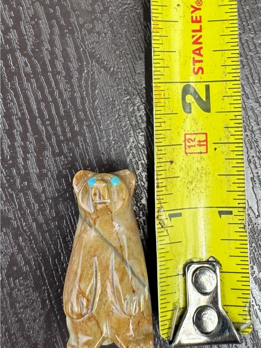 Handcrafted Yellow Stone Bear Figurine for Small Pets Decor - Picture 4 of 4